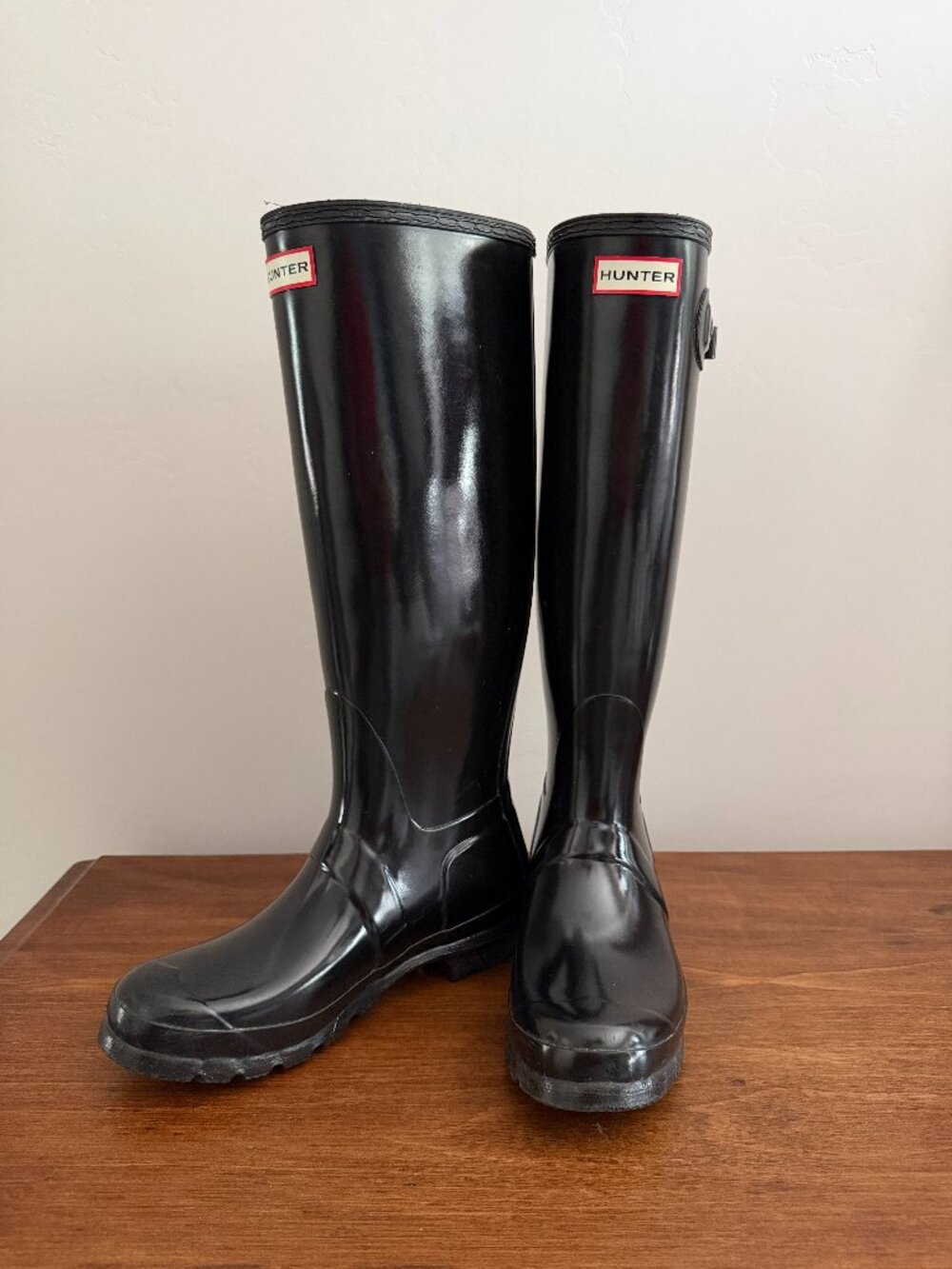 Hunter Original Tall Waterproof Knee-High Rubber Rain Boots Black Women US 8